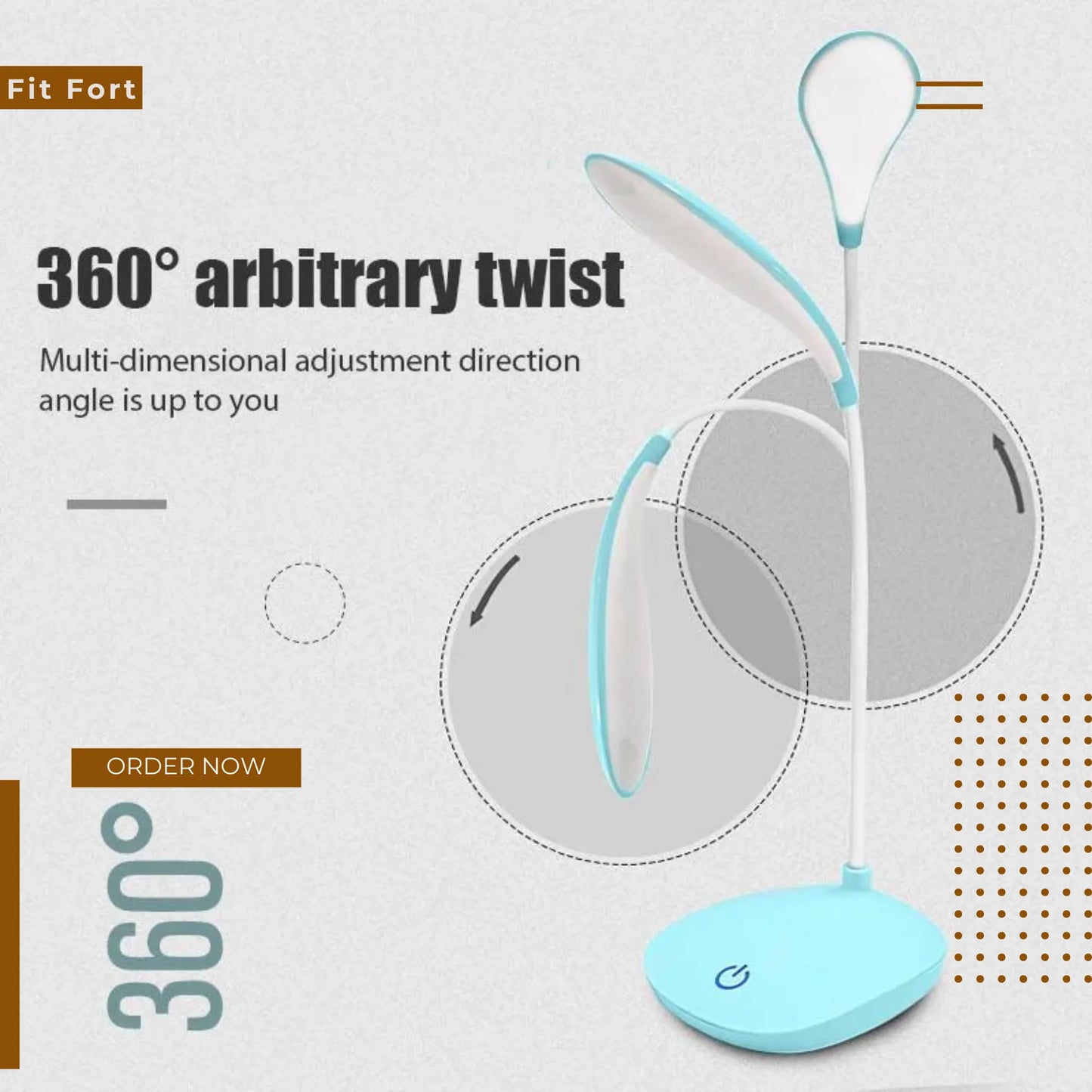 Portable 360-Degree Adjustable LED Desk Lamp