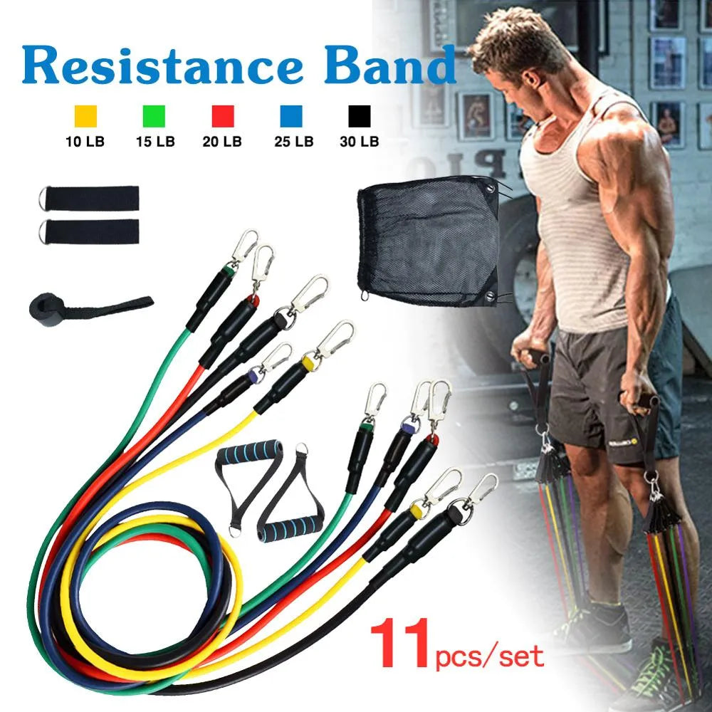 11 PCS Latex Resistance Band