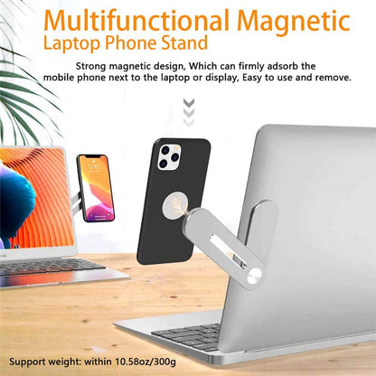 Magnetic Foldable Laptop Side Phone Holder