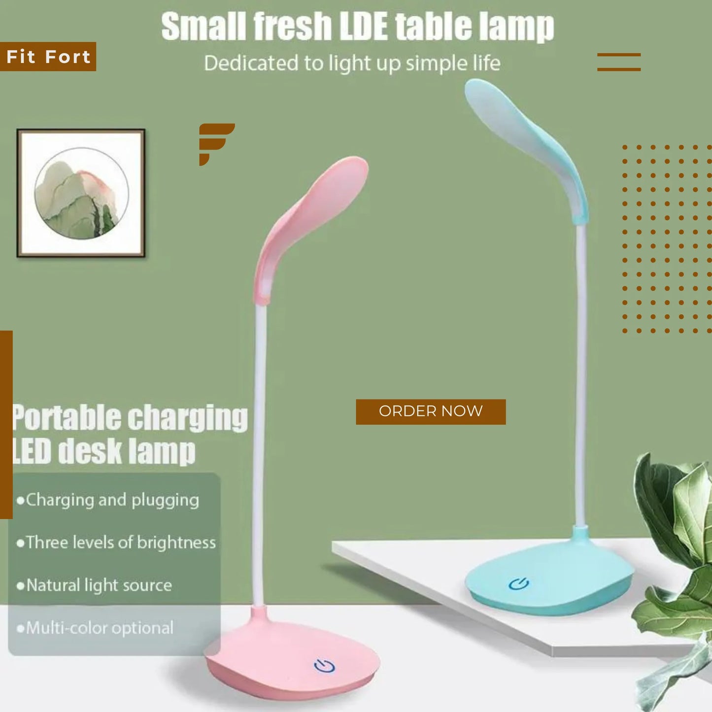 Portable 360-Degree Adjustable LED Desk Lamp
