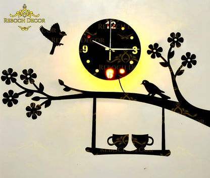 Flower Shaped MDF Wooden Wall Clock
