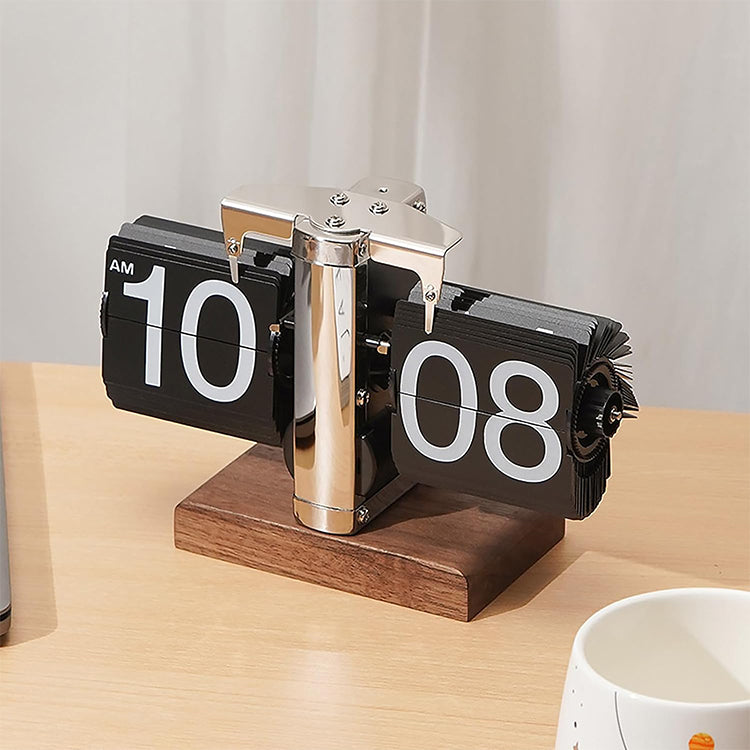 Mechanical Page Turning Clock Desktop