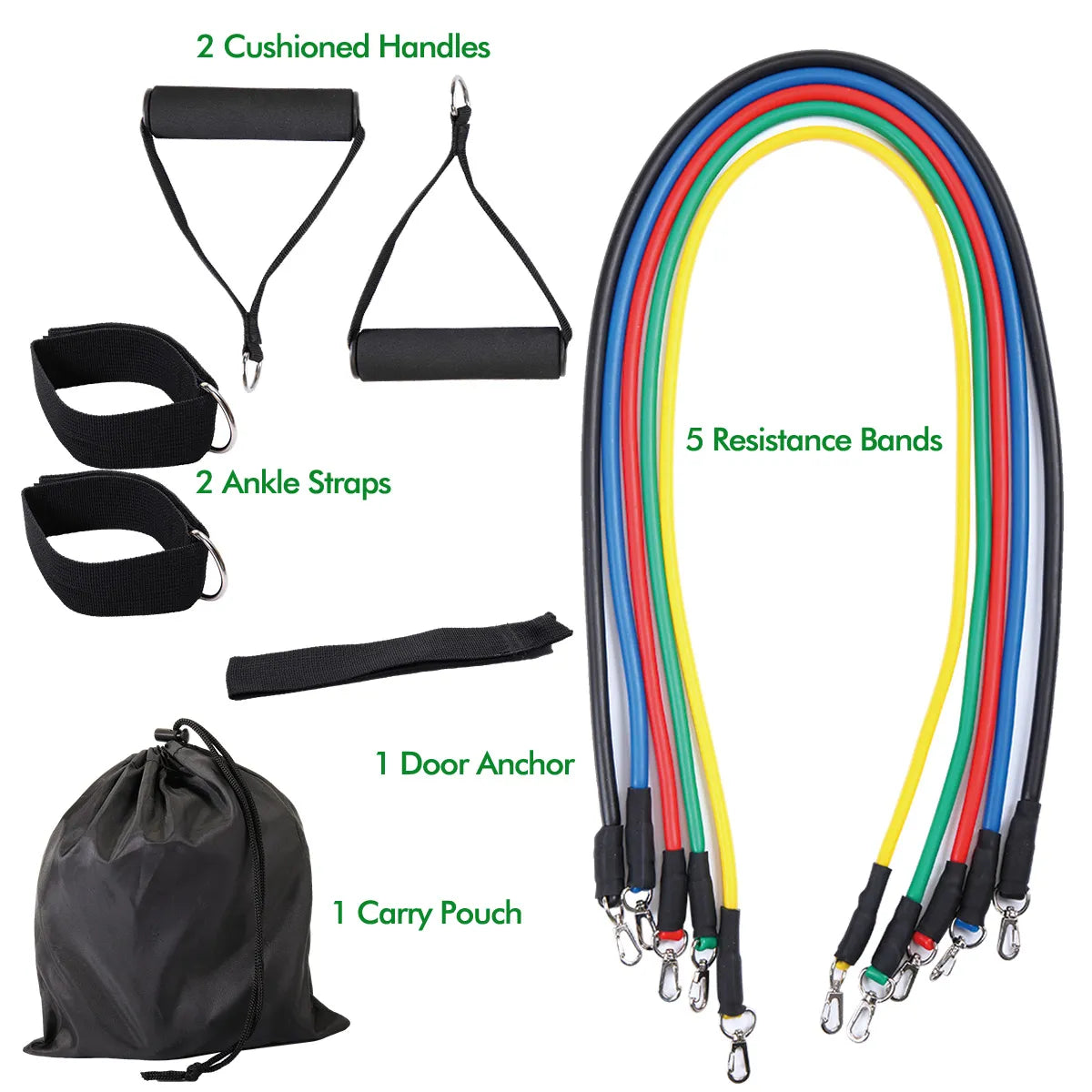 11 PCS Latex Resistance Band