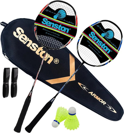 2-Player Carbon Graphite Badminton Racket Set