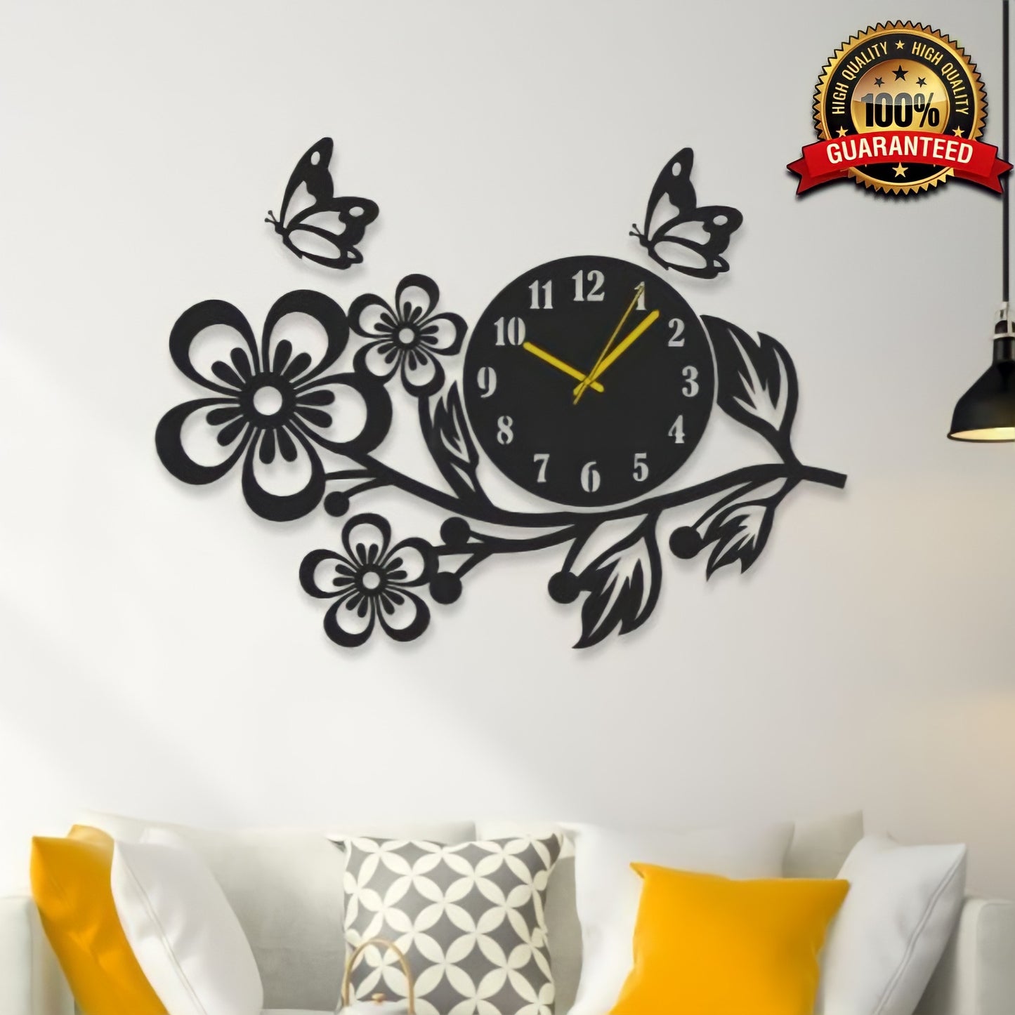 Flower Shaped MDF Wooden Wall Clock
