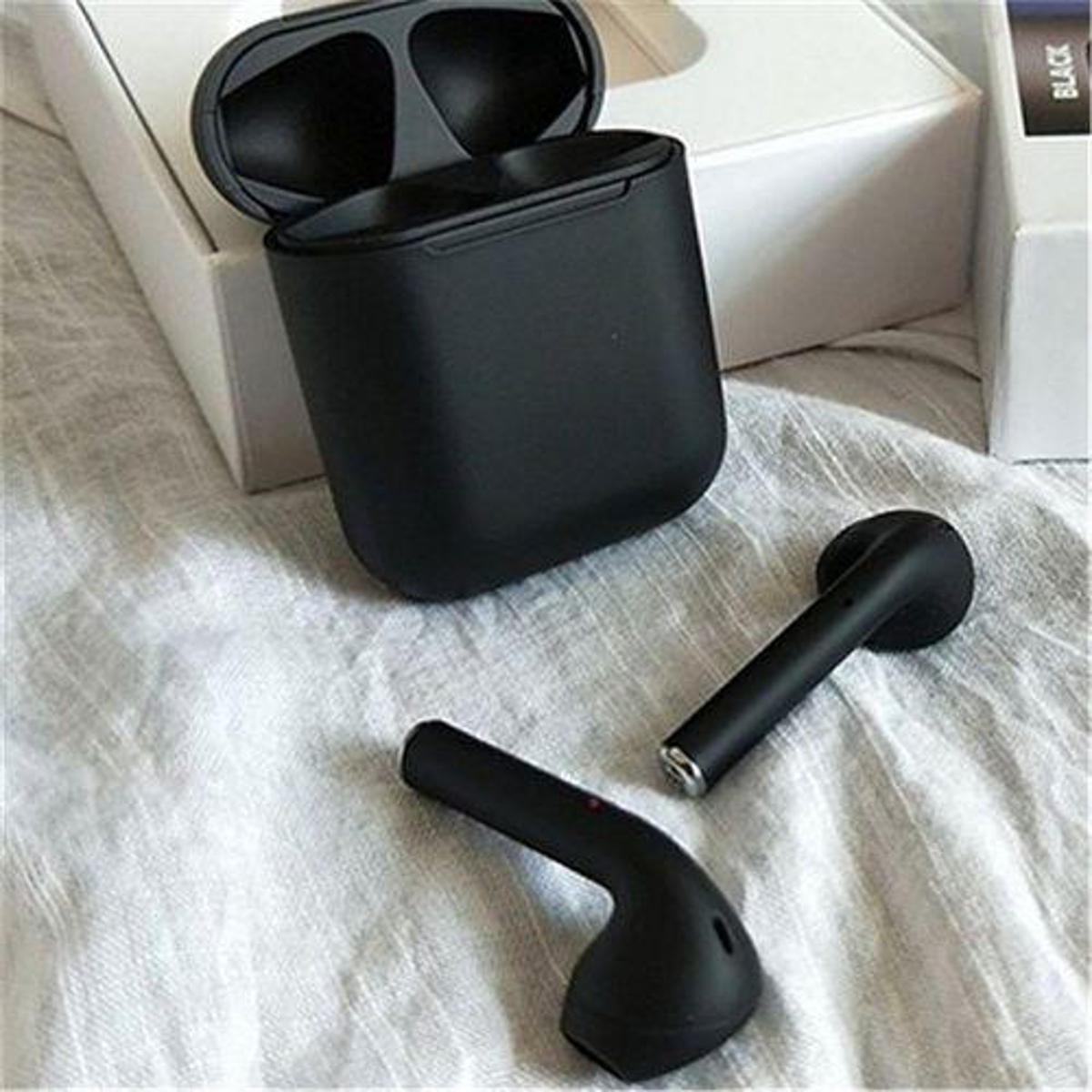i 12 black Two Airpods Double Wireless Bluetooth Hand Free