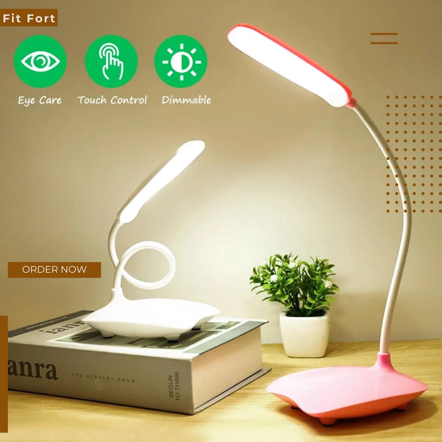 Portable 360-Degree Adjustable LED Desk Lamp