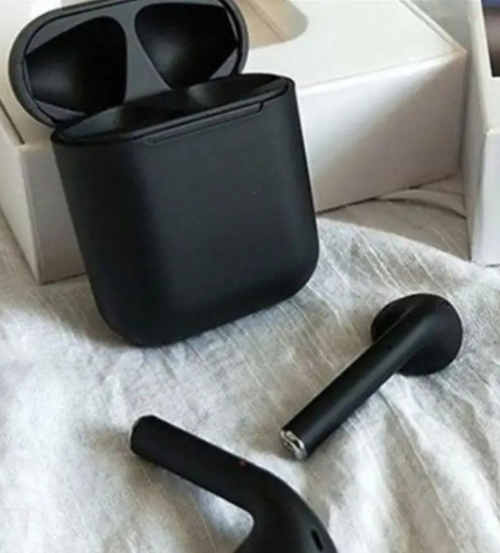 i 12 black Two Airpods Double Wireless Bluetooth Hand Free