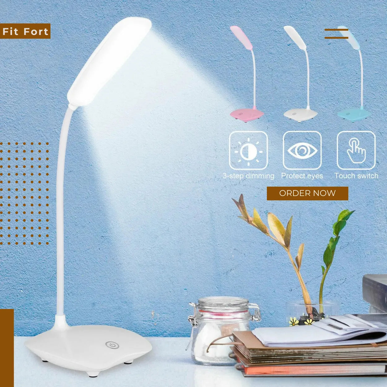 Portable 360-Degree Adjustable LED Desk Lamp