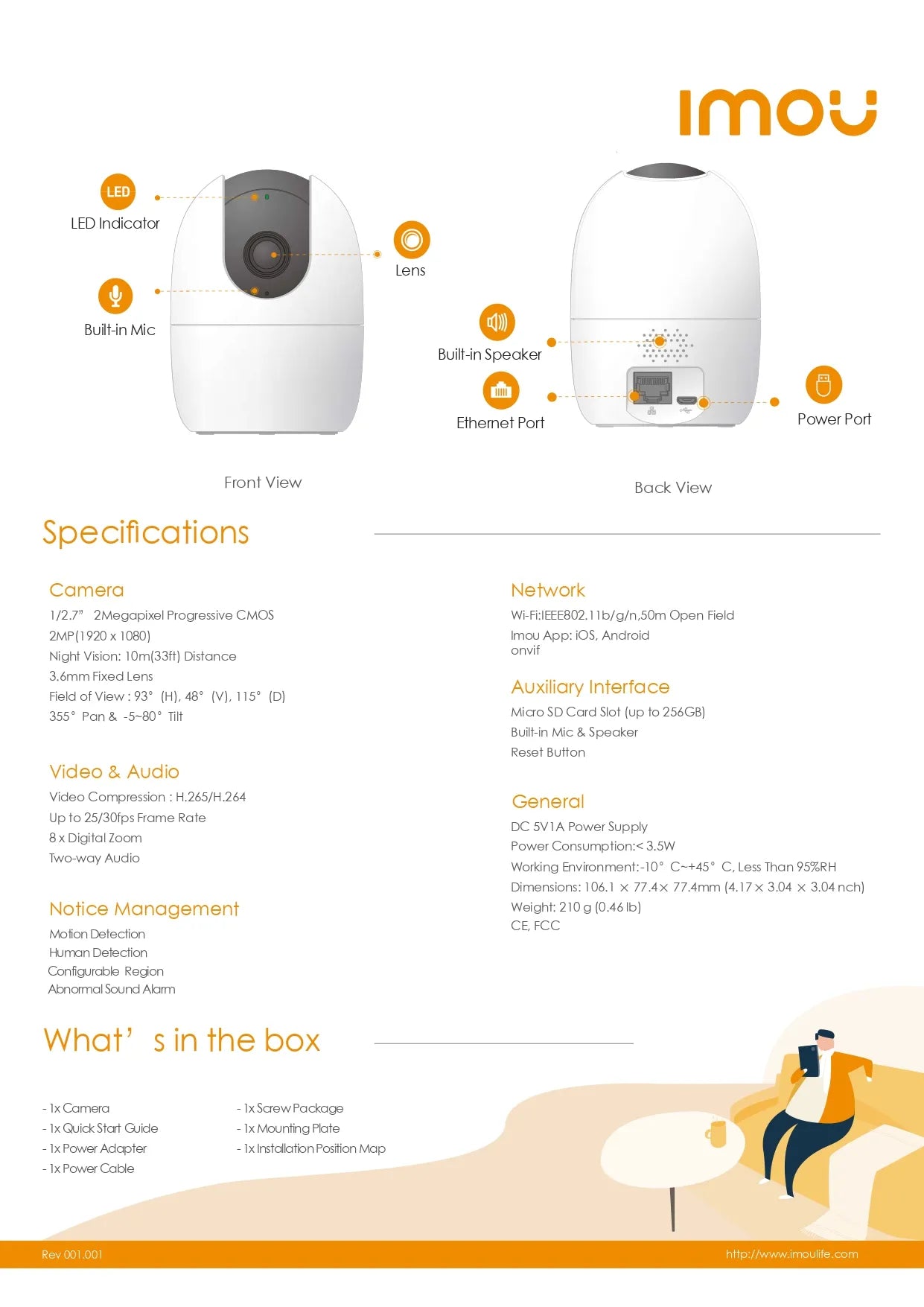 IMOU Ranger 2 2MP Indoor 360° Smart Home Security